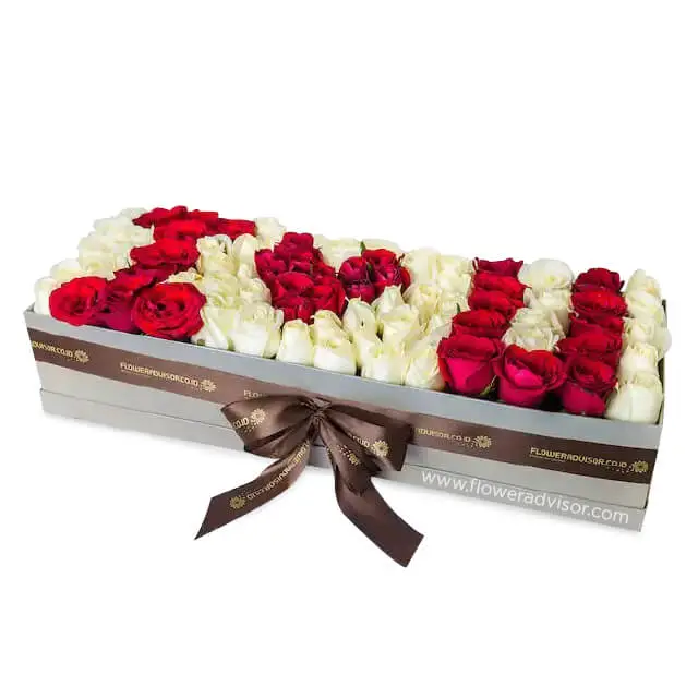 Mixed Roses Blom Box Love  Letter - Get Well Soon