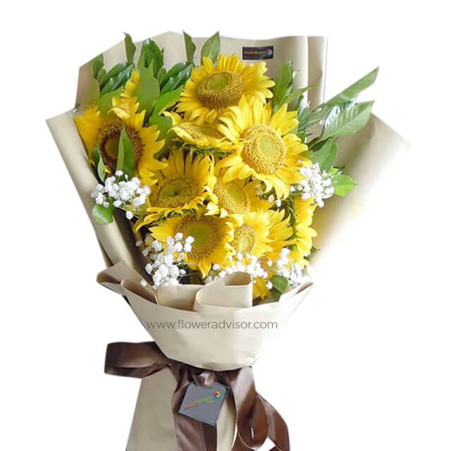 10 Sunflowers Bouquet - Sunny Galore - Anniversary