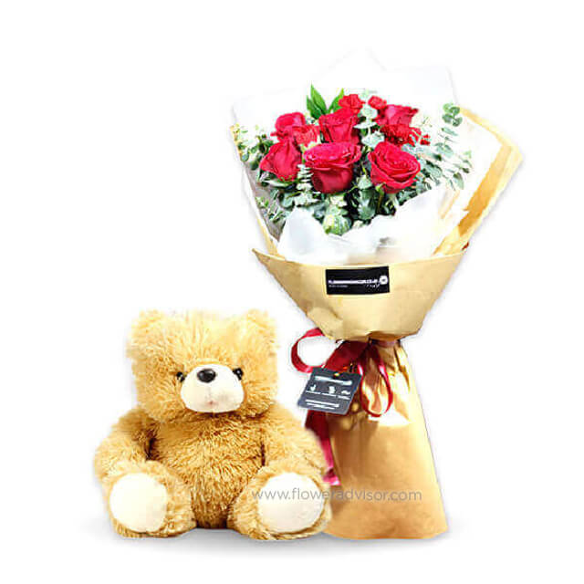 Red Rose Bouquet - You and Teddy - Best Seller