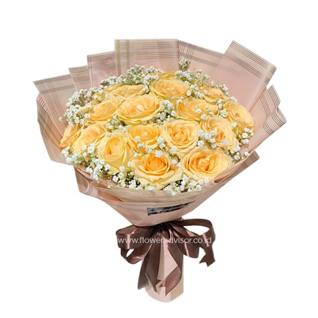 Radiant Peach Roses Symphony - Anniversary