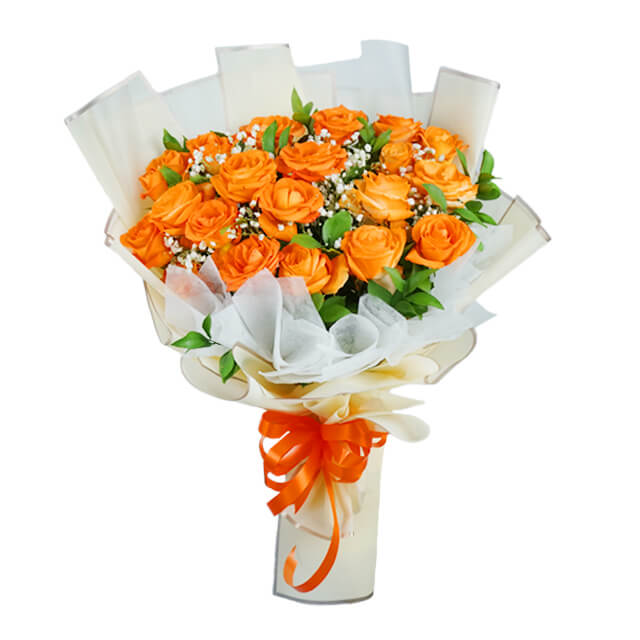 20 Orange Roses Bouquet - Dream - Hand Bouquets