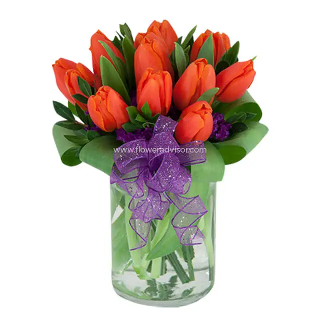 Orange Crush Burst - Table Flowers