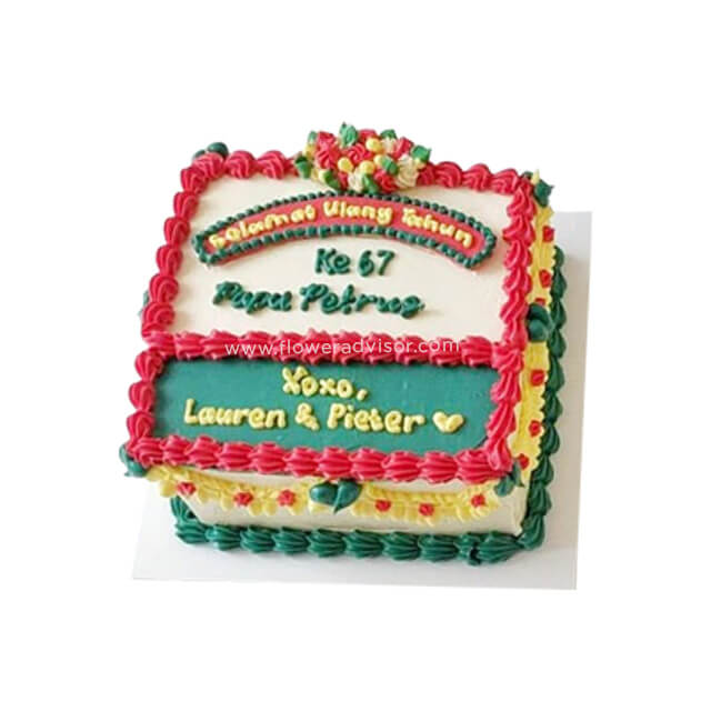 Papan Bunga Cake ukuran 15x20cm - Kue Ulang Tahun