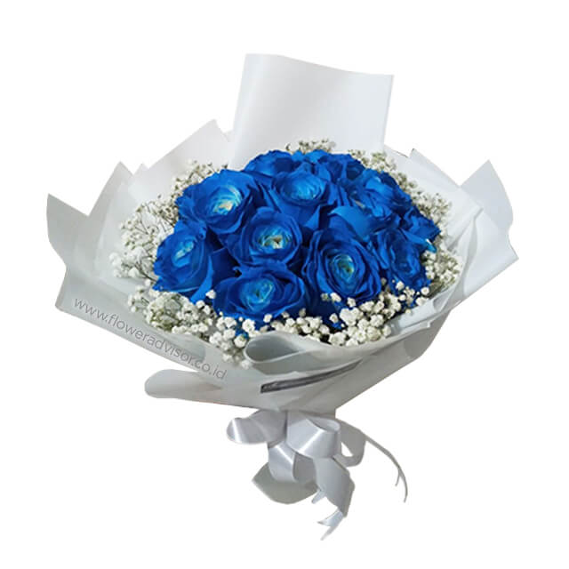 15 Blue Rose Bouquet Excellent - Graduation