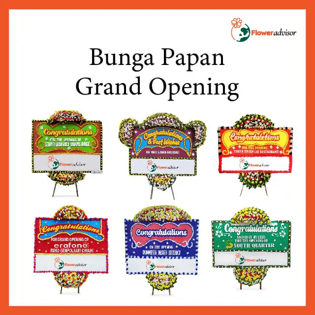 Custom Karangan Bunga Papan Grand Opening - Single - Bunga Papan Grand Opening