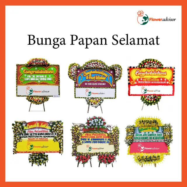 Custom Karangan Bunga Papan Ucapan Selamat - Single - Bunga Papan Ucapan Selamat