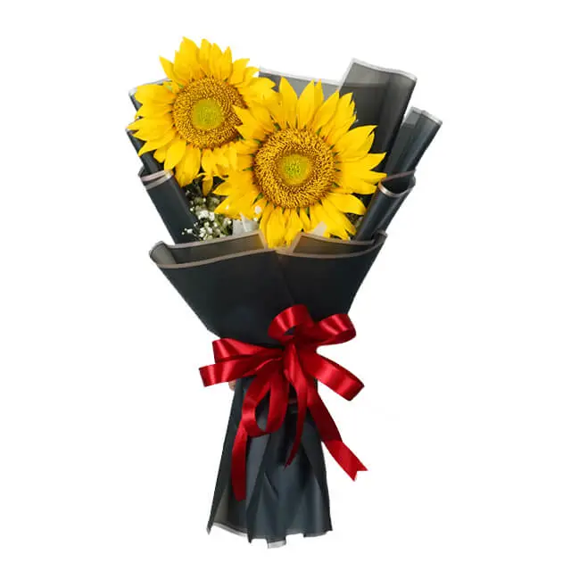 2 Stalks Sunflower Bouquet - Sunshine Smiles Bouquet