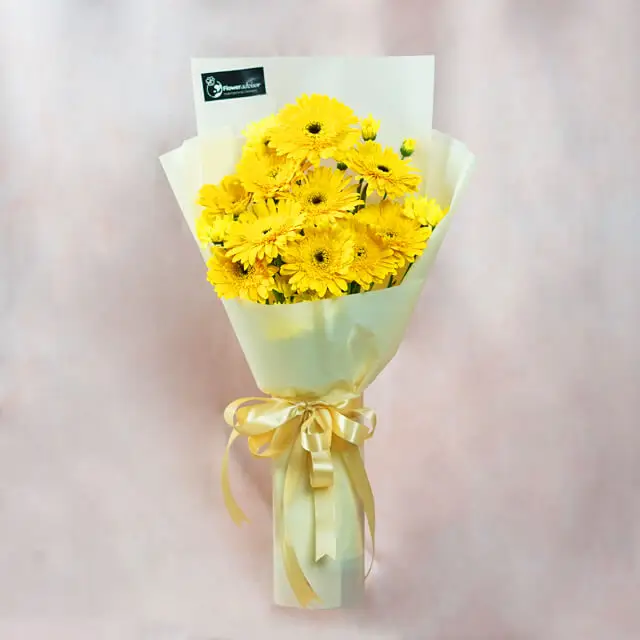 Vibrant Yellow Gerbera Bouquet - Country Yellow