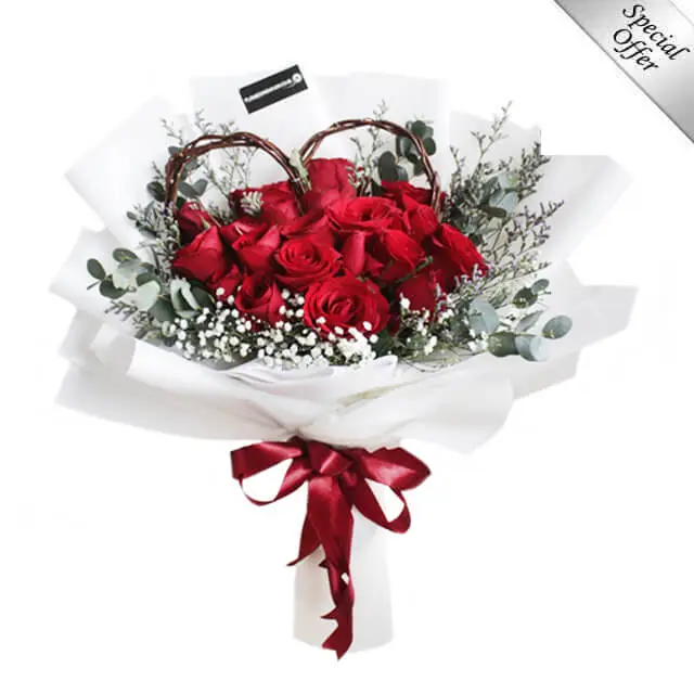 Red Rose Bouquet - I Heart You Lots (Special Offer)