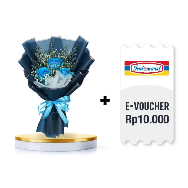 Wonder Blue Bliss Rose with eVoucher Indomaret value Rp 10.000