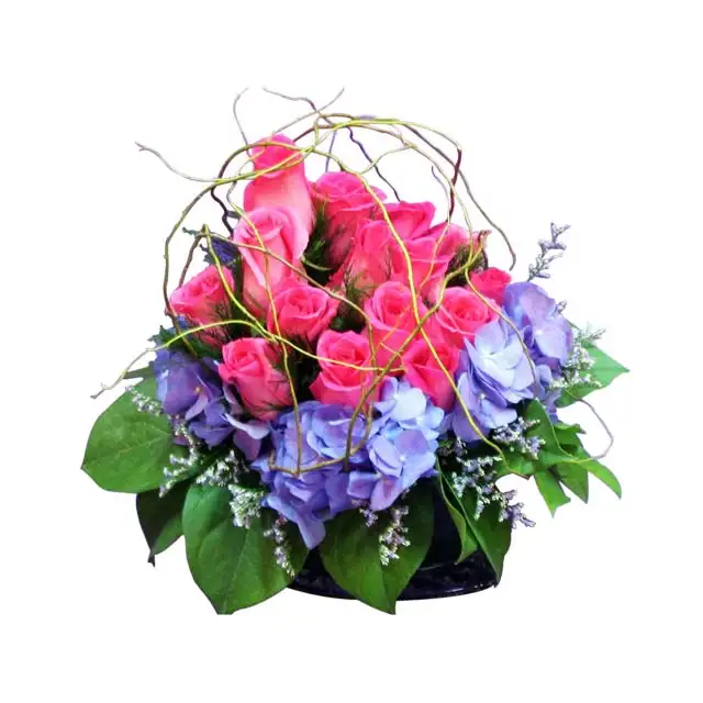 Magical Fantasy Pink Roses Basket