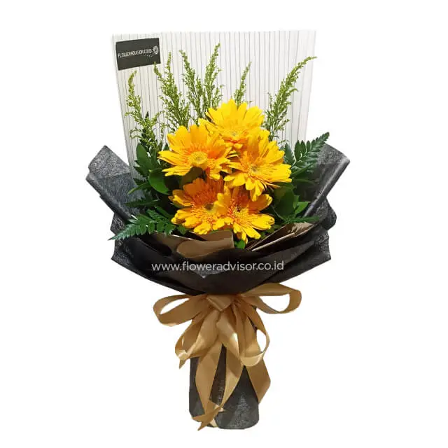 Yellow Spirit - Gorgeous Gerbera Bouquet