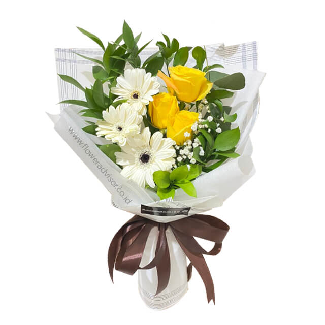 To You - White and Yellow Bouquet - Birthday