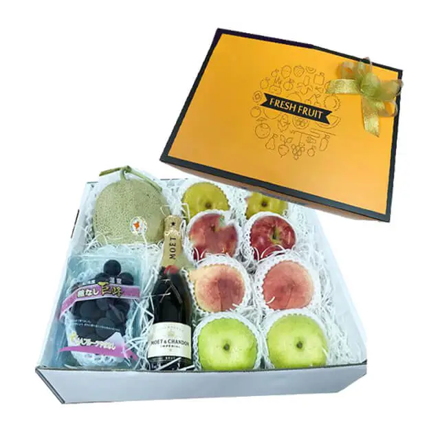 Zenith of Wellness: Japanese Fruit & Moet Chandon Champagne Gift Box - MAF 2024 - Mid-Autumn Festival